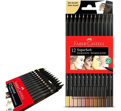 Lapices De Colores Faber Castell X12 Super Soft Tonos Piel