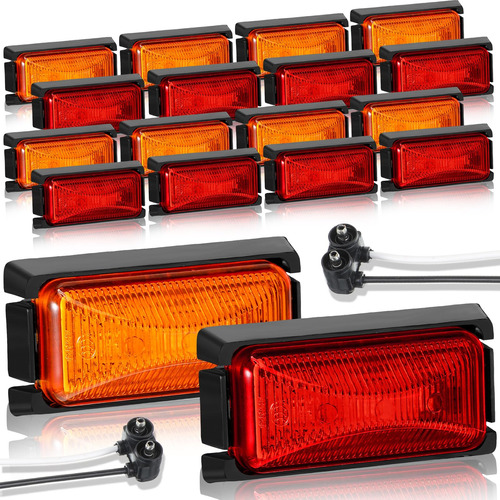 Retisee 16 Luz Led Ambar Rojo 2.5  Bisel Negro Impermeabl 3