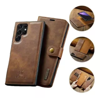 Funda De Piel Magnética Con Tapa Para Samsung Con Clip Para