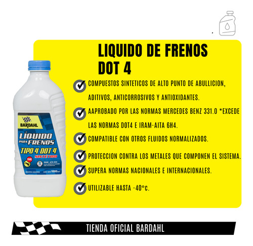 Liquido Para Frenos Dot 4 Bardahl 350ml