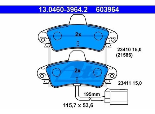 Balatas Traseras Ford Mondeo I 2.5 I 24v 1995 Sedán Ate