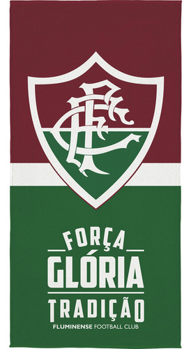 Toalha Praia Banho Aveludada Fluminense Futebol - Lepper Cor Verde E Vermelho