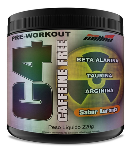 C4 Caffeine Free Pré Workout Sem Cafeína - New Millen Sabor Laranja