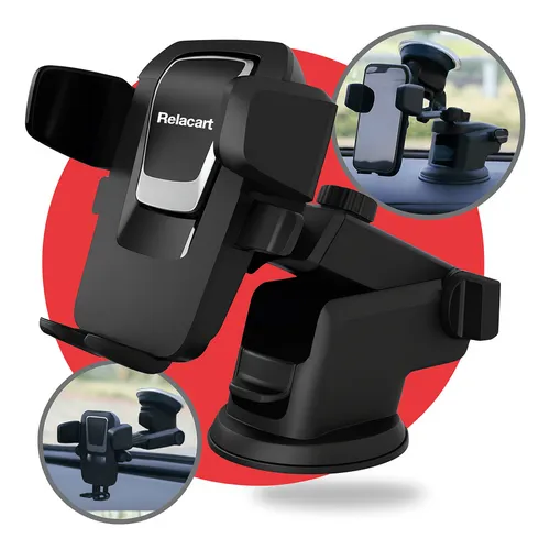 Suporte De Celular Automotivo 360º Com Trava Automática Anti Qued...
