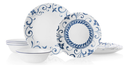 Corelle Boutique - Vajilla Redonda (12 Piezas, Servicio Para