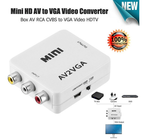 Mini Convertidor Rca A Vga Audio 3.5mm Playstation Monitor
