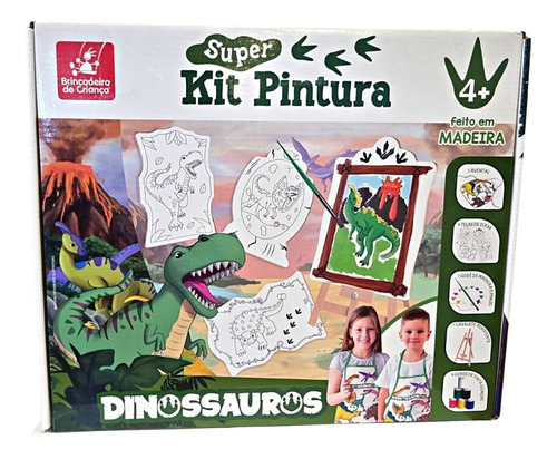 Kit De Pintura Dinossauro Com Tintas E Cavalete 8535