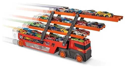 Camión Hot Wheels Mega Hauler Remolque Niñera  Carro Niño