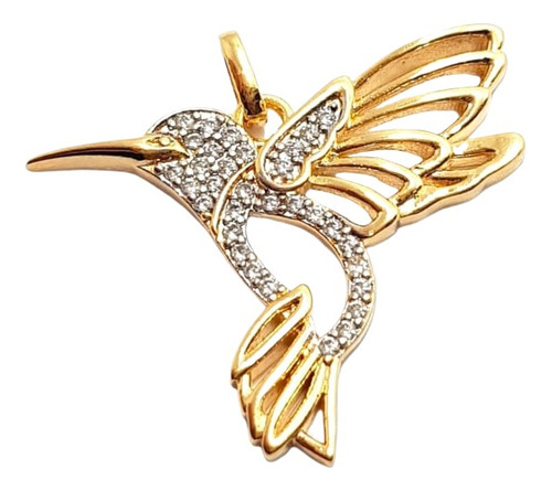 Dije Colibri Con Cristal De Oro Laminado 18k Mujer Bellanel