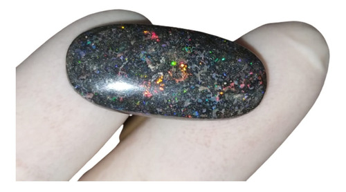 Pedra Opala Preciosa Matrix Negra Rainbow Autêntica 9,90 Ct