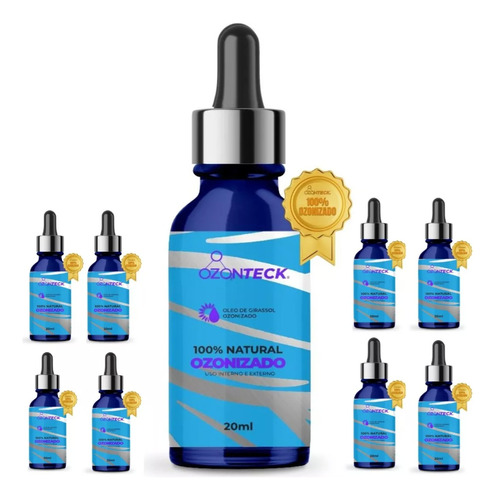 Óleo Girassol Ozonizado 20ml Ozonteck - 10 Unidades