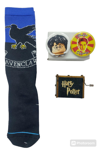 Caja Musical Con Manivela Harry Potter Más Pines Y Calcetas (Usado)
