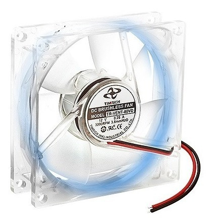 Micro Ventilador Ventoinha Cooler Led Azul 80x80x25mm   2258