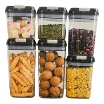 Comprar Set 6 Contenedores Hermeticos De Plastico 3 Tamaños Transpar