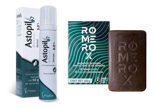 Kit Shampoo Anticaída Romerox + Astopil Minoxidil 5% 60ml