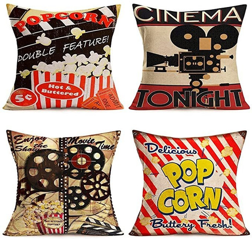 Yangyulu 4pcs Cine Cine Palomitas De Maíz Decoración Person