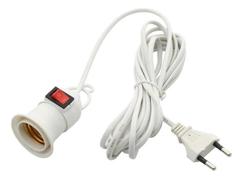 Soquete E27 Con Interruptor Cable 8 Mts Enchufe Color