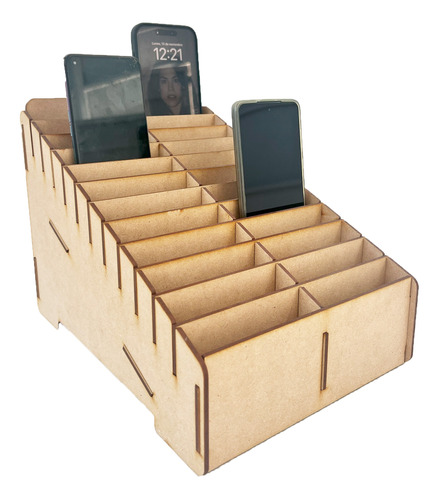 Caja Organizador Exhibidor Mdf Para 24 Teléfono Celular