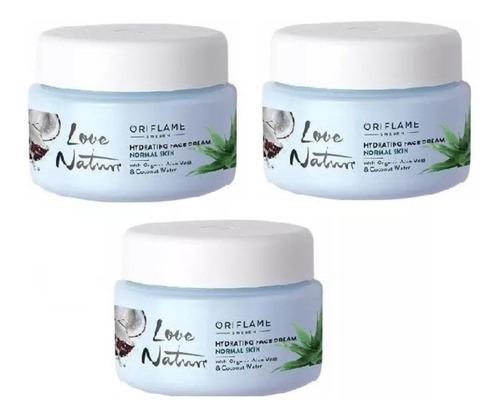 Set 3 Pzas Crema Facial Piel Normal Love Nature Oriflame