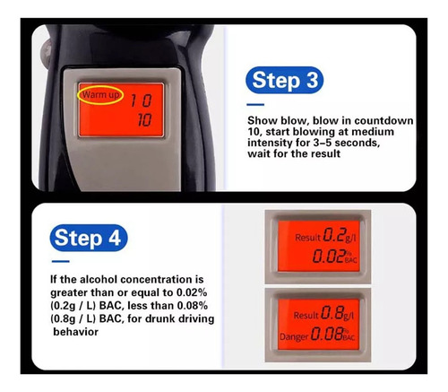 Alcoholímetro Digital Alcotest Detector De Alcohol Portatil