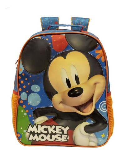 Mochila Escolar Infantil Xeryus Mickey Mouse Azul - 10513 Desenho do tecido Liso