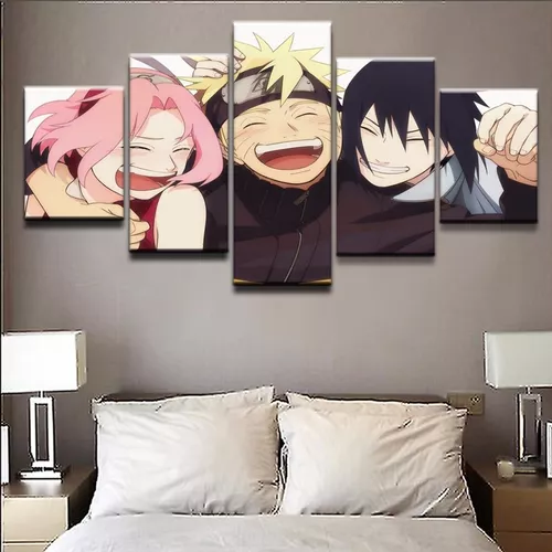 Quadro Mosaico 5 Peças Naruto Sakura Desenhos Animes Desenho