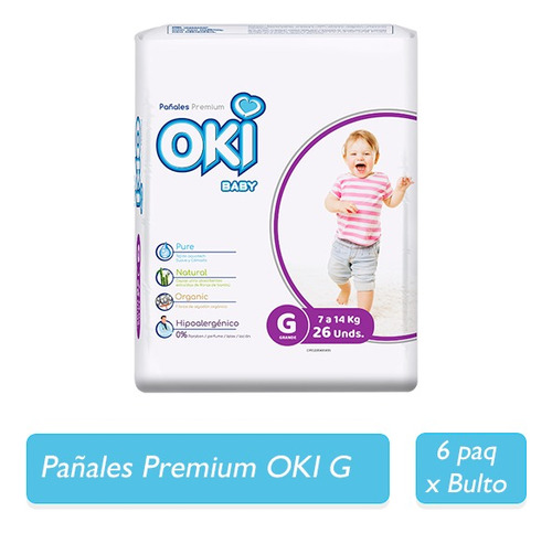 Oki Pañales Premium Grande 26 Unid 6 Paq