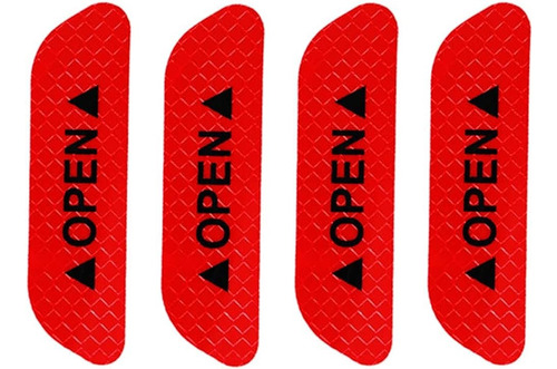 Sticker X4 Open Reflectante Puerta Rojo Impermeable