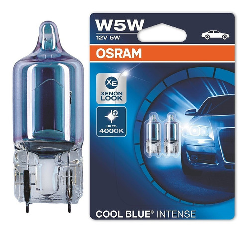 Imagem 1 de 6 de Lampada W5w Osram Cool Blue Estacionamento Placa Teto