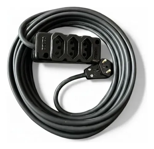 Extensão Elétrica 25m Cabo Pp 2x2,5mm Tomada Tripla Bivolt