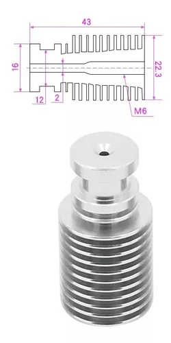 Disipador Extrusor Directo E3dv6 E3d Corto 42mm Impresora3d