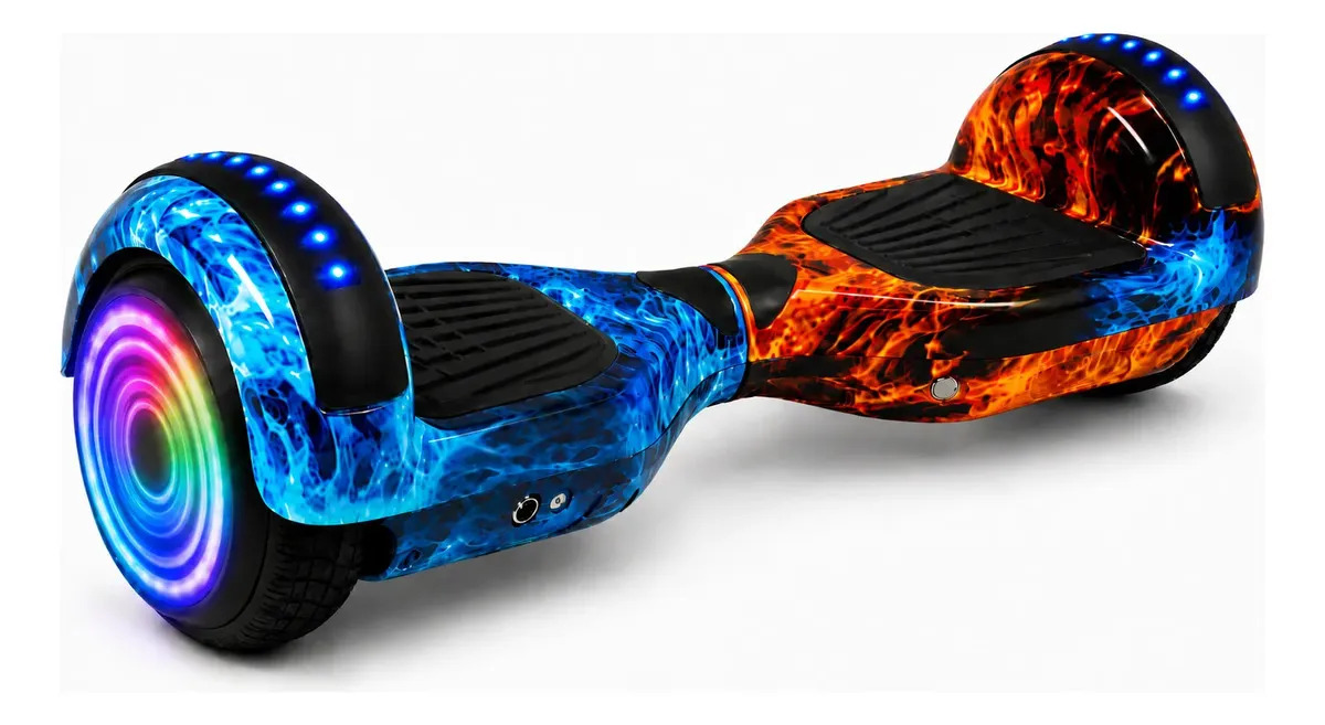 Skate elétrico hoverboard Smart Balance Hoverboard 6.5 Bluetooth Cor Gelo e fogo
