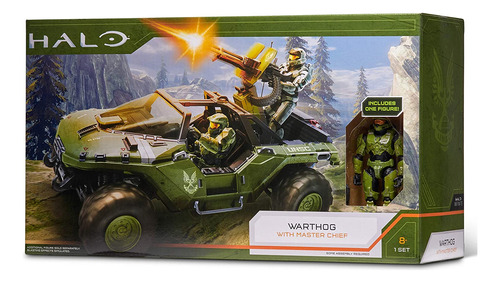 Figura Vehículo Deluxe Halo Warthog Y Master Chief