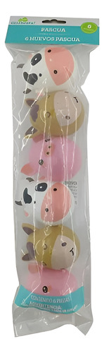 Huevos De Plástico Animales De Pascua Para Rellenar 6 Pzs