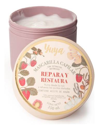 Mascarilla Capilar Repara Y Restaura Argan Frambuesa Fresa 3