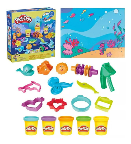 Play-doh Set De Herramientas Amigos Del Mar. Importado Varios