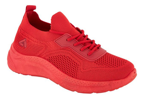 Zapato Tenis Prw95021 Corte Textil Rojo Depiso