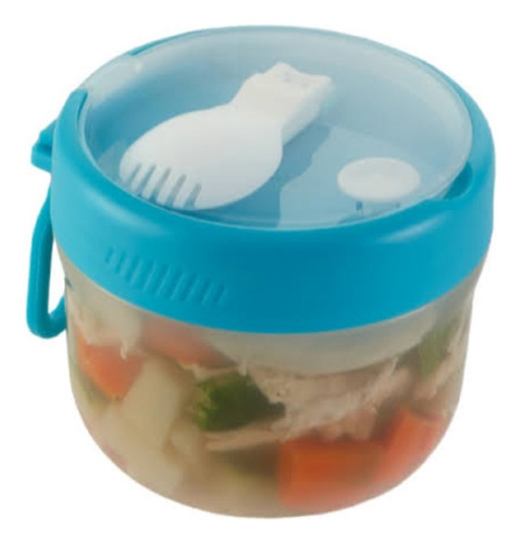 Gurmy Nutri Bowl Tuper Con Cubierto Tenedor Betterware 450ml