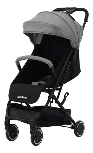 Carriola Compacta De Aluminio Para Bebe Con Plegado Fácil Negro Gris