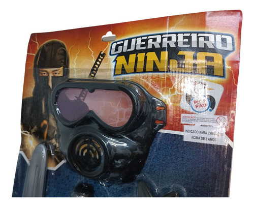 Kit Ninja Set Espada E Máscara Arco Boneco Infantil Pica Pau