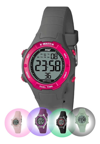 Relógio X-watch Feminino Ref: Xlppd058 Bxgx Infantil Digital