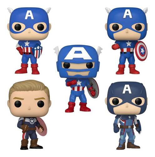 Funko Pop! Marvel: - Capitán América 5 Pack