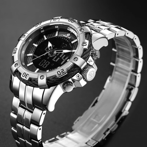 Relógio Masculino Golden Hour 121 Aço Prata