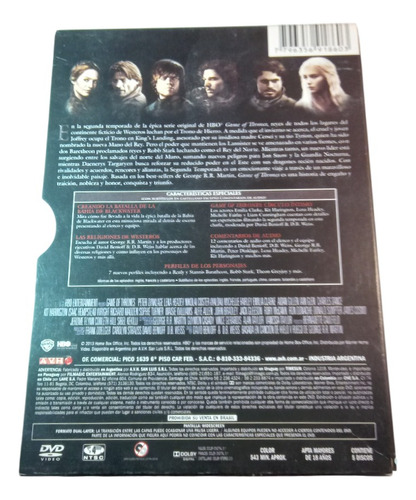 Game Of Thrones Temporada 2 Dvd (Usado)