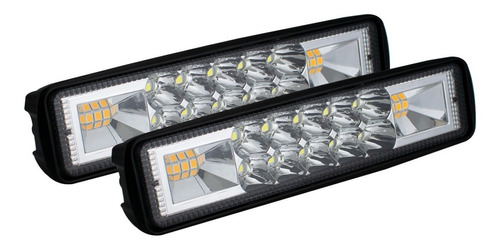 Par Faros 16 Led Barra Auxiliar Fijo + Estrobo Tipo Codigo