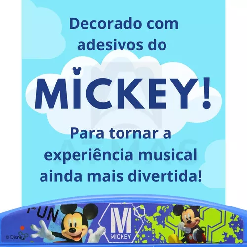 Super Teclado Piano Musical Infantil Bebe Educativo Sons Cor Mickey