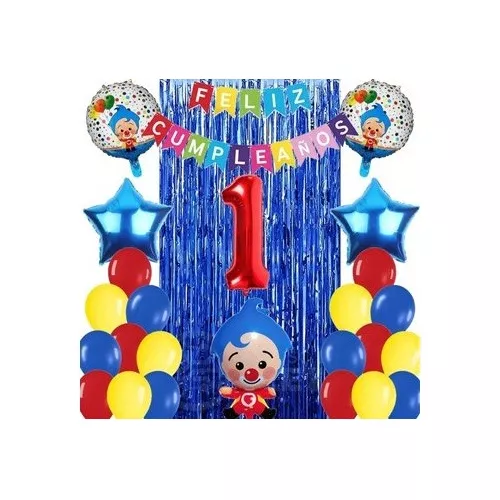 Combo Kit Decoracion Payaso Plimplim+numero70cm+globo 3d