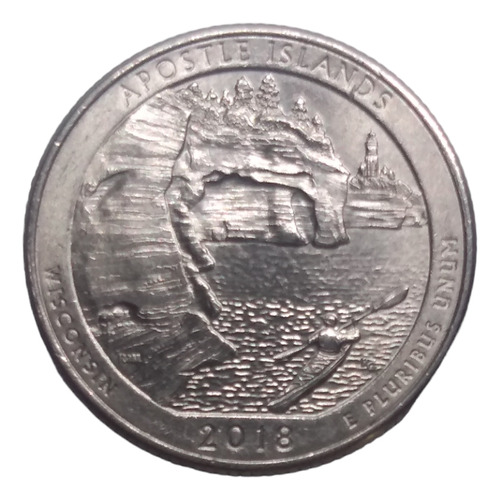 Moneda 1/4 Dólar 25 Cenavtos Wisconsin Apostle Islands 