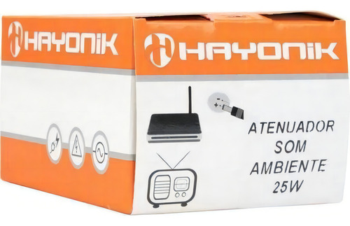 Atenuador Para Som Ambiente 25w 4 Ohms Branco Hayonik