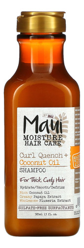  Maui Moisture, Curl Quench + Aceite De Coco, Champú, Para Ca